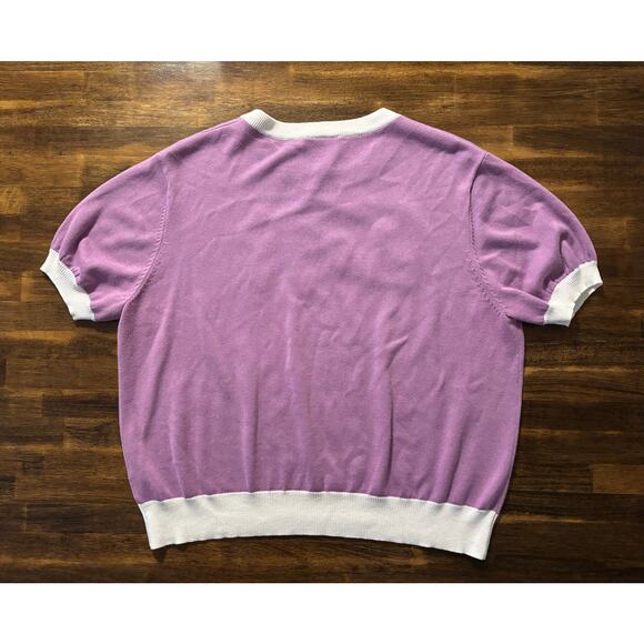 Queen Of Sparkles Women’s Large Top TCU Frogs Short Sleeve Knit Pullover Texas - Picture 2 of 8